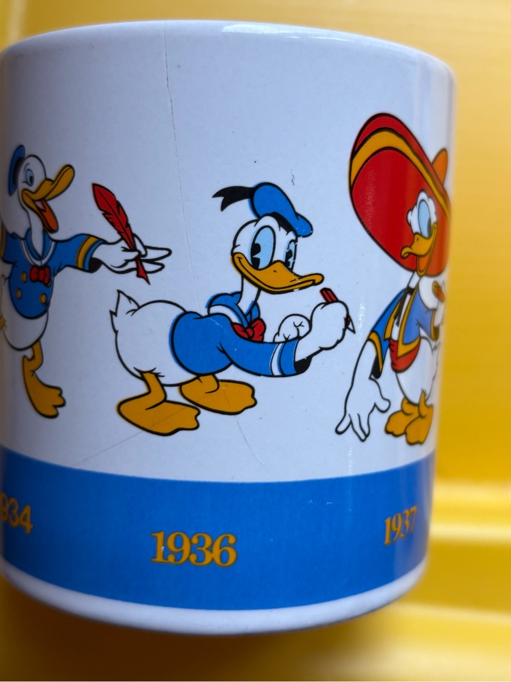 Donald Duck Timeline Ceramic Mug - Blue and White - Picture 6 of 6
